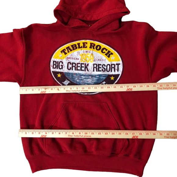 Gildan Heavy Blend Pullover Hoodie Mens M Used Table Rock Lake - Picture 6 of 12